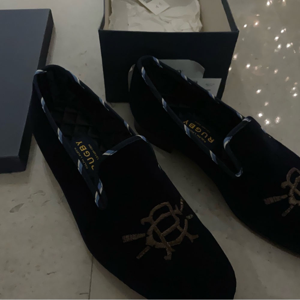 NEW in BOX - RARE Ralph Lauren RUGBY Navy Velvet Loafer - 11